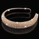 AHONEY Gold Rhinestone Headband for Women Girls, Hair Bling Crystal Glitter Sparkly Diamond Padded Headband Fancy Jeweled Headpiece Holiday Hair Accessories Birthday