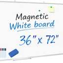 XIWODE 72"x36" Large Presentation Whiteboard, Magnetic Dry Erase Board Aluminum Frame Wall-Mounted with Long Pen Tray for Office Conference School