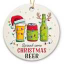 Gift Glow Beer Christmas Ornaments 2025 - Unique Ceramic Drink Ornament, White Elephant Gifts for Adults Funny for Beer Drinkers, Adults Present Exchange for Friends, Coworkers, Family