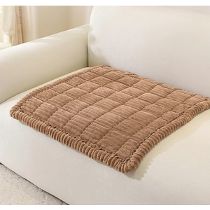 OstepDecor Washable Couch Cover for Dogs, Thick Pet Friendly Sofa Covers, Soft Couch Protector, Paw Cart Sofa Slipcovers, Cushion Protector for Leather, Sectional, Loveseat (27.6" x 27.6", Brown)