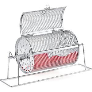 7.09" X 4.72" Small Raffle Drum Upgraded Ticket Spinner Holds 600 Tickets Raffle Wheel Spinner with Stand Drum Cage for Games Events(Silver)