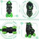 Nattork Kids Roller Skates for Boys Girls Kids, 4 Sizes Adjustable Quad Skates with All Light up Wheels - Birthday Gift for Indoor Outdoor Sports, Large