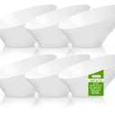 Liacere 16PCS White Plastic Serving Bowls - 54 OZ Angled Table Salad and Fruit Bowls - Disposable for Chip&Candy - Ideal for Party & Wedding & New Year