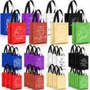Aliceset 40 Pcs Religious Gift Bags Bulk with Handle 8 Colors Medium Reusable Bible Verse Non Woven Gift Bags for Welcome Visitors Church Baptism Easter Mother's Day Party Favors