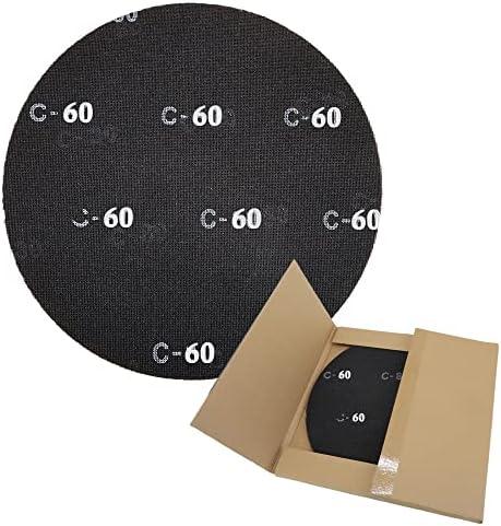 HUAALIUCHE 17" Sanding Screen Discs - Mesh Floor Sanding Screen - Black Silicon Carbide - for Wood Floors (10 Pack, 60 Grit)