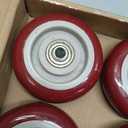 4 Inches Casters Wheels Medium Duty, 4 Packs Bearing 400LBS, Replacement for Platform Trucks Cart Furniture Workbench, Red PVC