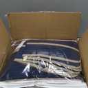 Comfort Spaces Quilt Set Trendy Casual Fun, Vibrant Color Design, Hypoallergenic All Season, Lightweight Coverlet Bedspread Cozy Kids Bedding & Sham Twin/Twin XL Verone White Blue Stripe 2 Piece