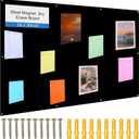 Ireer Magnetic Board Steel Magnet Bulletin Boards for Walls to Display Magnetic Notes Photos for Home Office Classroom, Pre Drilled with Screws and Dry Wet Erase Feature(Black,24 x 36 Inch)