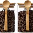 Airtight Food Storage Containers with Bamboo Lids and Spoon for Coffee Beans, Flour, Cookie, Sugar, Tea, Nuts and Spice Bath salt and more(2 Pack)
