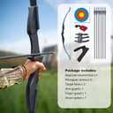 Tongtu Recurve Bow Right and Left Handed,Takedown Bow and Arrows for Adult & Youth Beginner 30lb 40lb Traditional Archery Bows Set with 6pcs Arrows, Black Set A