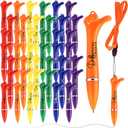 24 Sets Difference Maker Pen Bulk Inspirational Thumbs up Ballpoint Pens with Badge Lanyard Employee Appreciation Gifts for Nurse Teacher Volunteer Students