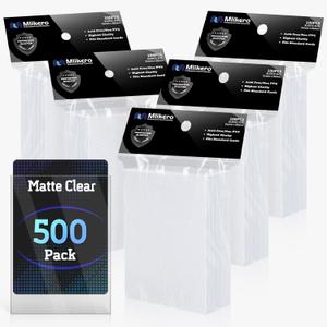 500 Count Card Sleeves  Matte Clear Trading Card Sleeves, Polypropylene (PP), Fit for MTG, TCG, Baseball, Football, and Game Cards (Matte Clear)