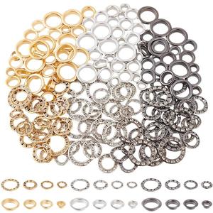 GOMAKERER About 192 Sets Micro Pave Rhinestone Metal Eyelets, 6mm 9mm 14mm Brass Grommet Eyelet Fittings Grommets Kit for DIY Shoes Clothes Bag Leathers Belt Crafts, 3 Colors