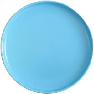 Solid color ceramic plate single, dinner, dessert, salad, bread, party serving, wedding, household, yellow plate (blue, 10inch)