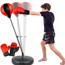 Punching Bag for Ages 3 4 5 6 7 8+ Years Old Kids, Boxing Bag Set Toy with Boxing Gloves, Height Adjustable Punching Bag, Sport Toy for Boys & Girls, Ideal Christmas Birthday Gift for Kids
