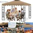10x10 Canopy Gazebo Replacement Top for Yard Patio Garden