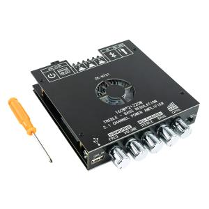 ZK-HT21 TDA7498E Bluetooth Amplifier Board 160W2+220W Subwoofer 2.1 Channel Audio Receiver Power Amplifier Module with Treble and Bass Control for DIY Speakers