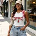 BANGELY Baseball Tank Top Women Baseball Fans Knit Shirts Cute Y2K Graphic Tank Casual Workout Summer Sleeveless Vest Top (White, XL)