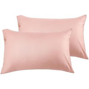 Warmstar Cotton Pillow Cases Standard Size Set of 2, 600 Thread Count Pillowcases 20x26 Inches, Soft Long Staple Cotton Pillowcases Breathable with Envelope Closure, Pink
