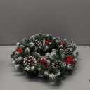 Christmas Wreath for Front Door Snowflake Snow Ball Pinecone Ornaments Wreath for Winter Holiday Christmas Party Decorations