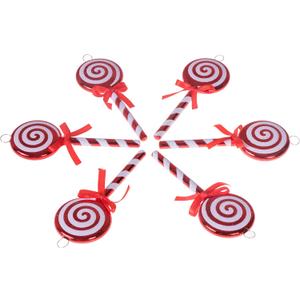 Clever Creations Lollipop Christmas Ornament Set of 6 Pieces, Shatterproof Holiday Dcor for Christmas Trees, Red and White
