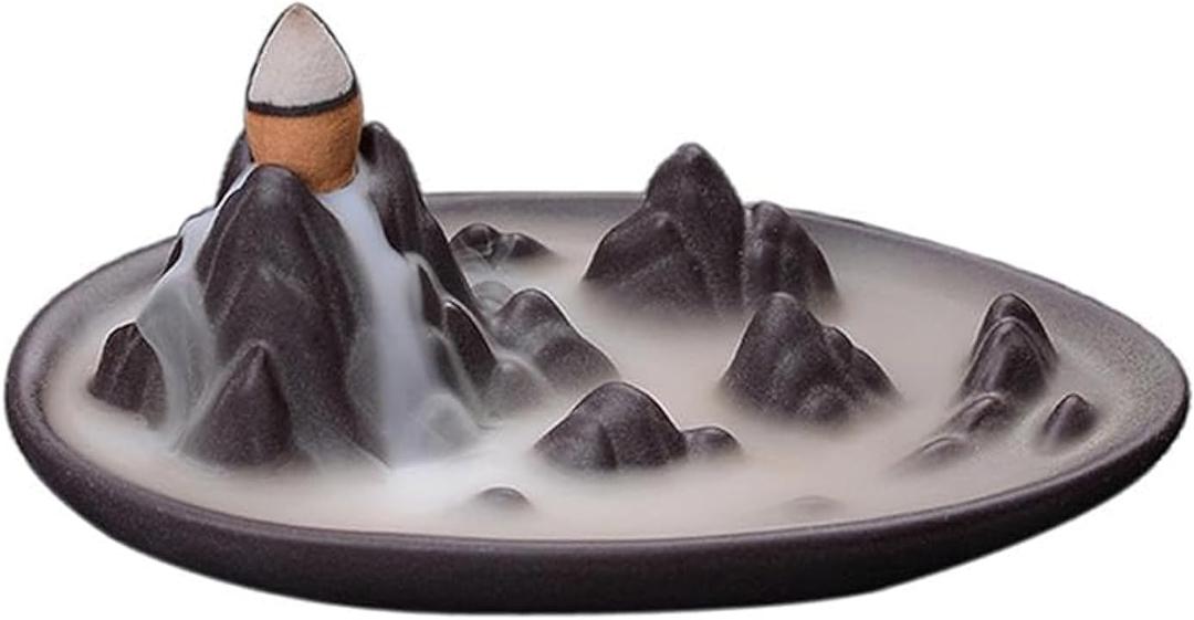 Ornaments Incense Burner, Ceramic Backflow Censer, Backflow Aromatherapy Incense Censer Holder for Home Reading Room Ornaments