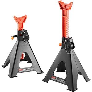 VEVOR Jack Stands, 6 Ton (13,000 lbs) Capacity Car Jack Stands Double Locking, 14.2-23 inch Adjustable Height, for Lifting SUV, Pickup Truck, Car and UTV/ATV, Red, Pack of 1