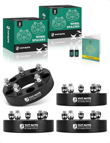 YHTAUTO 5x5.5 to 5x5 Wheel Adapters 1.5 inch Fit Dodge Ram 1500, D150 & Ford E-150 Econoline, F-150, Bronco, 87.1mm Tire Adapters with 1/2 Studs, 5x139.7 to 5x127, 5 Lug Forged Adapters, 3PCS