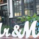 Large White Wooden MR & MRS Wedding Sign for Beach Wedding Elegant Sweetheart and Reception Top Table Sign Decorative Letters for Wedding Shower