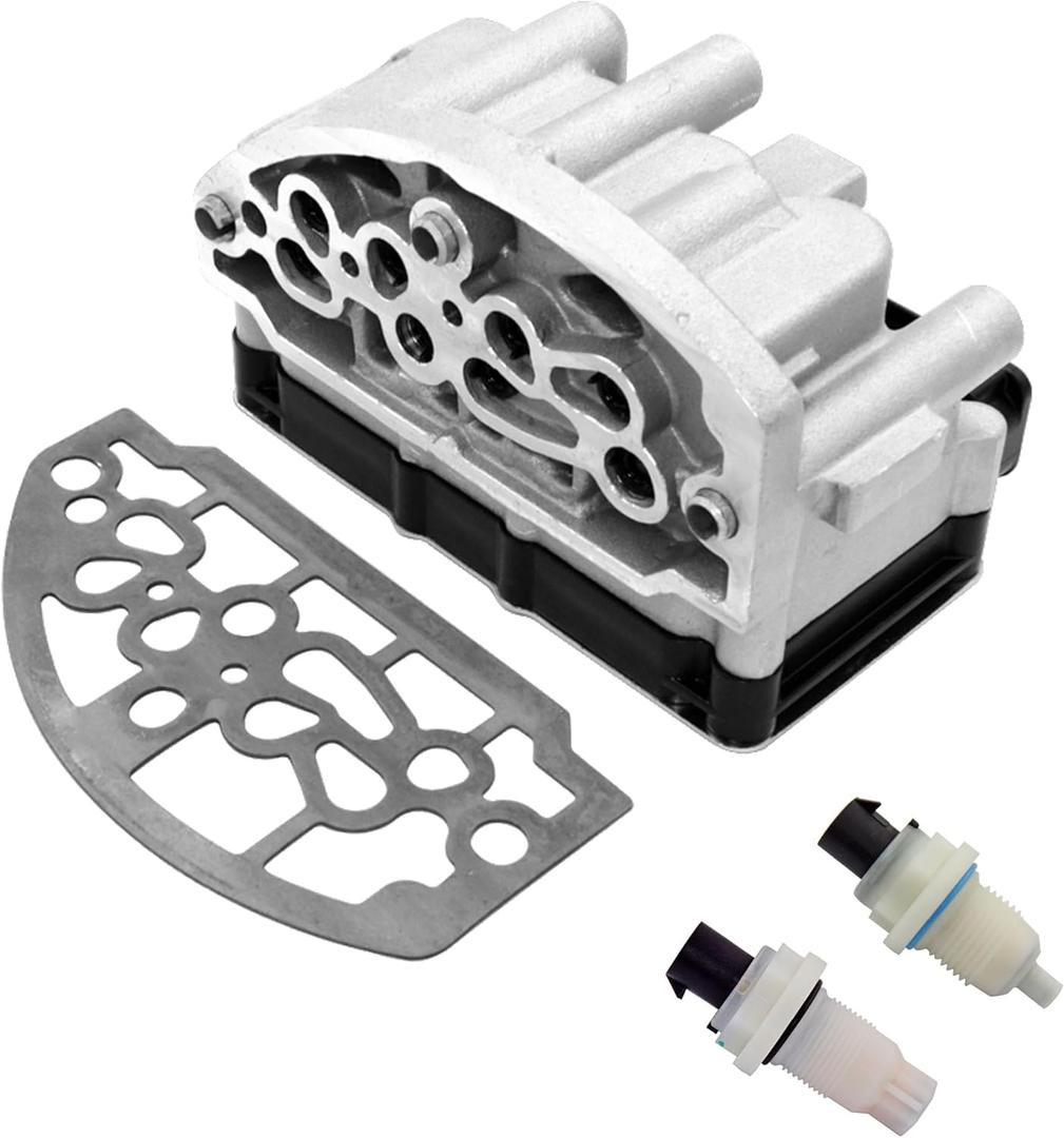 A604 41TE Transmission Shift Control Solenoid Block Pack with Gasket Includes Input & Output Speed Sensor Replaces 5140429AA 698-100 5015646AC 5015646AB 4504570AB 4800878 4800879