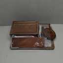 Wood Phone Docking Station with Drawer, Compatible with Apple Watch - Wood Charging Station Organizer Stand, Bedside Nightstand Organizer for Men, Holds Phone, Tablet, Keys, Glasses, EDC (Brown)