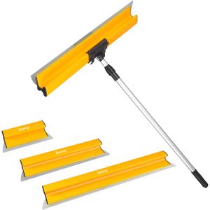 Skimming Blade Set, Drywall Tools with 12"+22"+32" Stainless Steel Blades + Adjustable 35"-62" Aluminum handle, Drywall Smoothing Knockdown Knife on Walls, and Plaster Surfaces