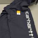 Carhartt Men's Loose Fit Midweight Logo Sleeve Graphic Sweatshirt (XX-Large Tall, New Navy)