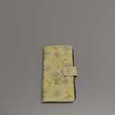 UEEBAI Wallet Case for Samsung Galaxy S25 5G, PU Leather Phone Case Kickstand RFID Blocking Flip Case Card Slots Wrist Strap Relief Engraved Pattern Magnetic Closure Flower Folio Case, Yellow Daisy