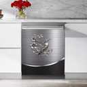 Stainless Steel Style Design Bird Flower Pattern Dishwasher Magnet Cover Magnetic Sticker Refrigerator Door Panel Cover Fridge Appliance Magnet Decal Sheet Kitchen Decor 23W x 26H inchs