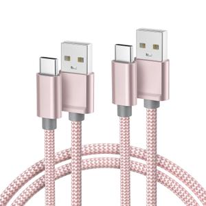 Basesailor for iPhone 17 16 Pro Max Charger Cord,USB to USB C Cable,Type C Charging Power Cord for Apple 17e 15 iPad 10 Air 4 5,Samsung Galaxy S26 S25 S24 S23,Pink,2Pack 6.6FT(2M)