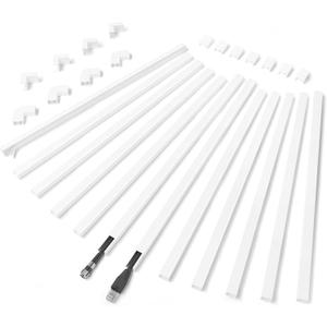 ZhiYo 204in Cord Covers for Wires on Wall, Cord Hider for 1 Wire, Wall Cable Hiders for Mounted TV, Wire Covers for Cords, Cable Management Raceway kit, 12x L17in, W0.6in H0.4in, White