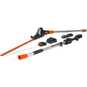 WEN 20V Max Cordless 20-Inch Hedge Trimmer Pole Saw with 14.6-Foot Reach, 2Ah Battery and Charger (20825)
