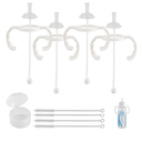 joyfeed 6Pack Straw Cup Conversion Kit for Dr Browns Narrow and Narrow Glass Baby Bottles, Weighted Straw Replacement Kit with Soft Straw Top and Handle,6m+