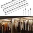 EZVALO 3 Pack Motion Sensor Closet Lights, 15inch Rechargeable Cabinet Lights with Rotatable Sensor, Glare-Free, 3 Color Temps & Dimmable, Magnetic Night Light for Pantry, Stairs