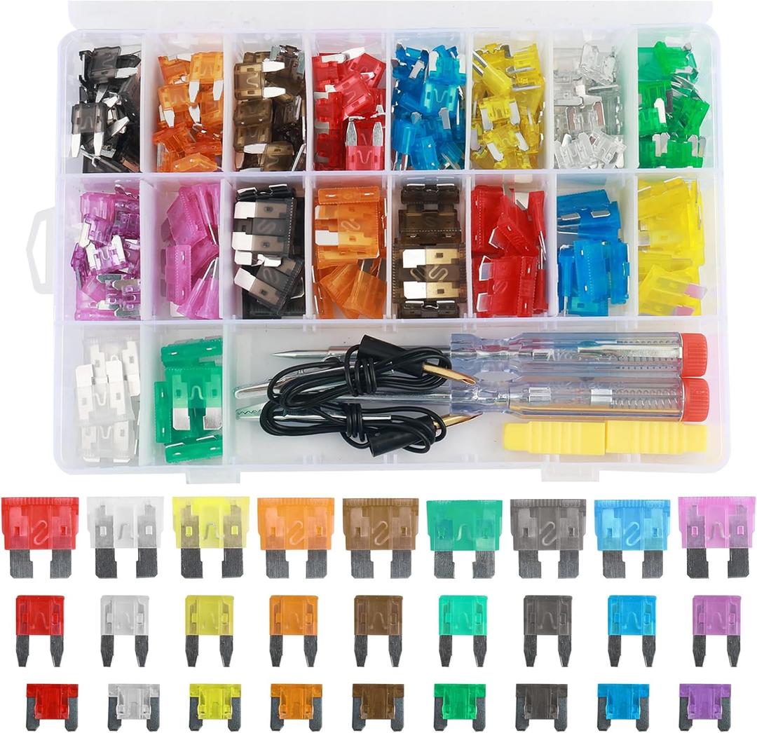 306PCS Car Fuses Assortment Kit,Fuses Automotive Kit Indudes Mini & Low Profile Mini & Standard Fuse for (35A,30A,25A,20A,15A,10A,7.5A,5A,2A),Fusibles para Carro with Circuit Tester
