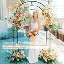 Garden Arch Trellis for Climbing Plants Outdoor Wedding Arches for Ceremony Black Metal Garden Arbor Indoor Garden Arches for Party Decoration 7.9ft Wide X 6.4ft High (Black Garden Arch)