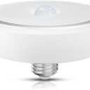 Bonlux PIR Motion Sensor LED Ceiling Light, 15W (150W Equivalent) E26 Medium Base Dusk to Dawn LED Ceiling Light Auto On/Off Night Light for Walkway Porch Garage Basement Patio, Daylight 6000K (White)