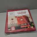 ZOBER Christmas Ornament Storage Box - Stores 64 3" Ornaments, With Dividers - Ornament Organizer Storage Box, Durable Christmas Containers Holder, Dual Zipper - Red
