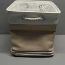 Bidtakay Fabric Storage Baskets for Organizing Beige 13 Inch Collapsible Square Baskets 3 Pack Organization Bins Large Cube Storage Bins Closet Baskets for Shelves Clothes