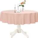 Romanstile Round Waterproof Tablecloth, Stain Resistant Washable Table Cloths Wrinkle Free Polyester Table Covers for Kitchen Dining Party Wedding Indoor and Outdoor - Light Pink, 70 Inch