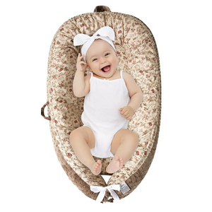 Hiseeme Baby Lounger Cover Baby Nest Cover Rustic Floral(Brown)