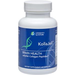 Longevity by Nature, KollaJell Collagen Peptides Brain Supplement, Memory Pills and Focus Supplement for Brain Health and Cognitive Support, 60 Capsules