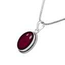 Garnet Stone Pendant Silver Overlay Pendant for Women Girls Christmas Anniversary Gift for Her Promise Gemstone Birthstone Handmade Pendant with Chain