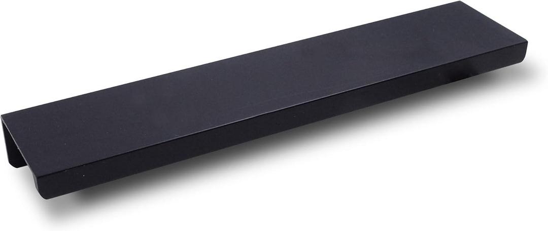Jetland Cabinets Drawers Edge Pulls - 8-Pack, 6" Overall Length, Black, Concealed Tab Pulls for Kitchen Garage Cabinet Drawers, PW5018B128